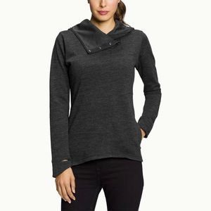 NAU merino wool/ recycled poly asymmetrical hoodie